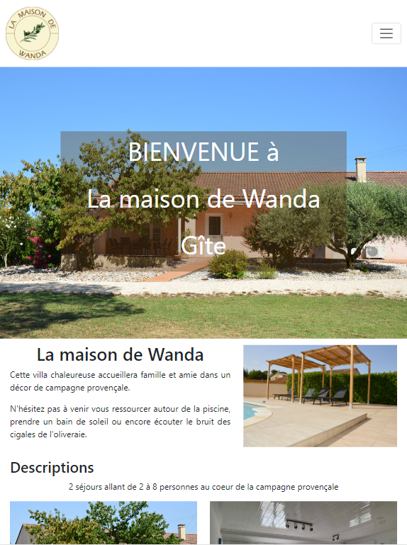 Capture d'écran du site La Maison de Wanda